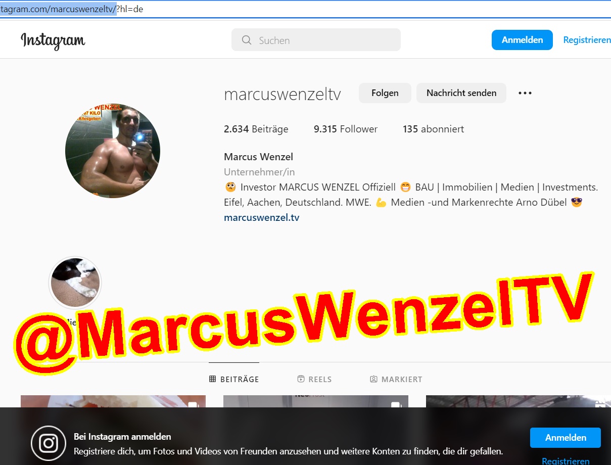Marcus Wenzel mit @MarcusWenzelTV auf Instagram