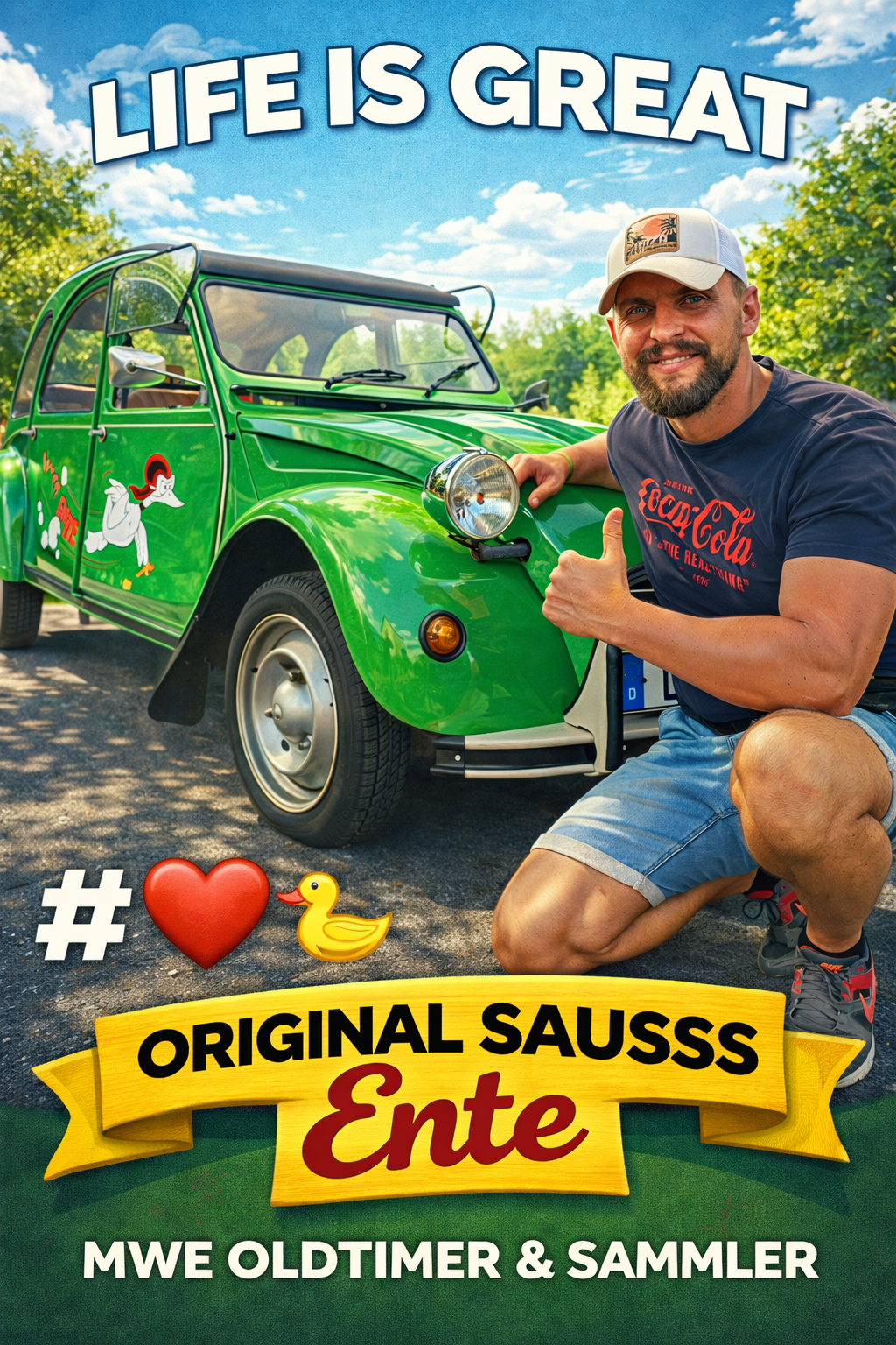 SAMMLER MARCUS WENZEL BEIM DREIECKSPLATZ GÜTERSLOH – MIT DER „SAUSSS ENTE“ 2CV EIN ECHTES STATEMENT