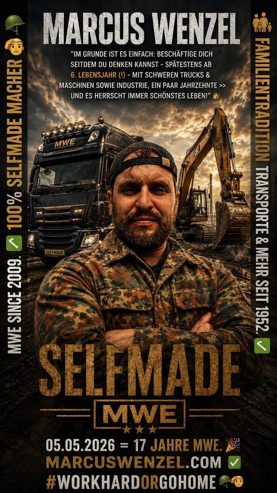 TRUCKS & MASCHINEN sowie INDUSTRIE = Spätestens ab 6. Lebensjahr! 👑🪖 #SELFMADE