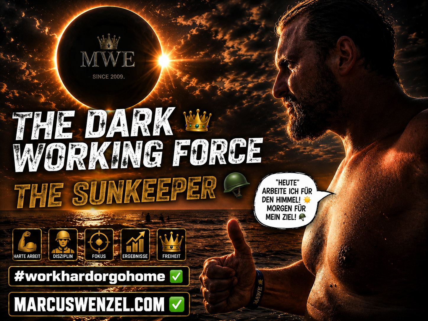 THE DARK WORKING FORCE: Wenn selbst die SONNE Feierabend macht – ich aber noch lange nicht! 🌑☀️👑
