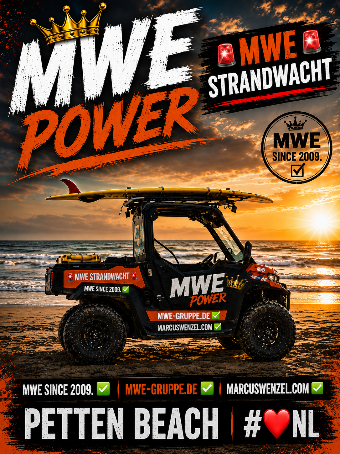 MWE Strandbuggy mit Surfboard | MWE POWER in PETTEN BEACH 👑🏄♂️