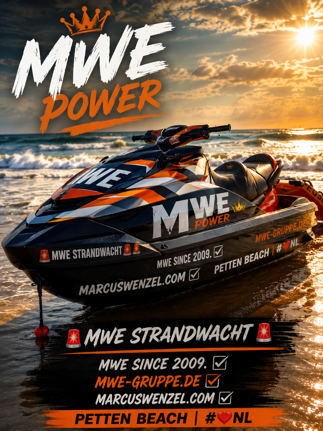 MWE Strandwacht | MWE Jetski Power am Petten Beach #NL 👑🌊