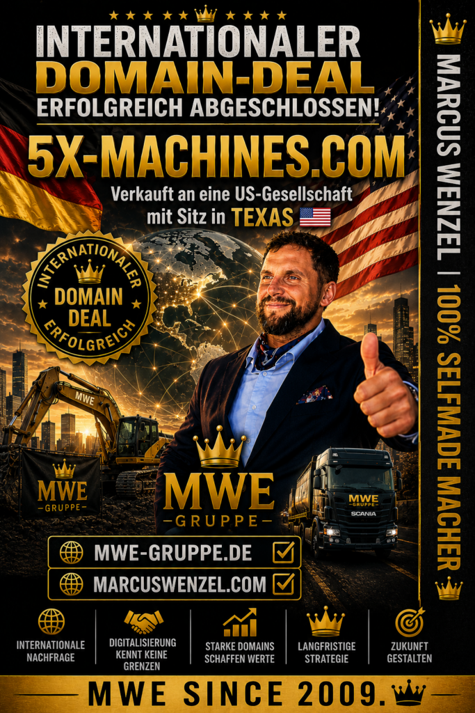 Internationaler Domain Deal 5X-MACHINES.COM